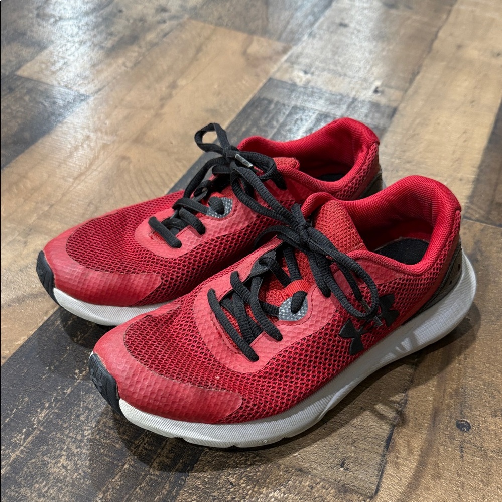 Under Armour Kids Red and Black Sneakers